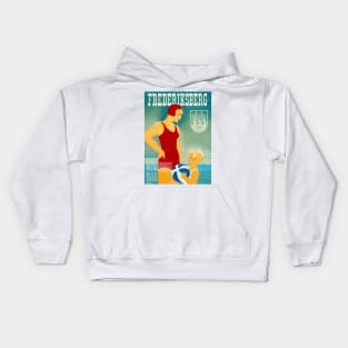 Vintage Travel Poster Denmark Frederiksberg Kids Hoodie